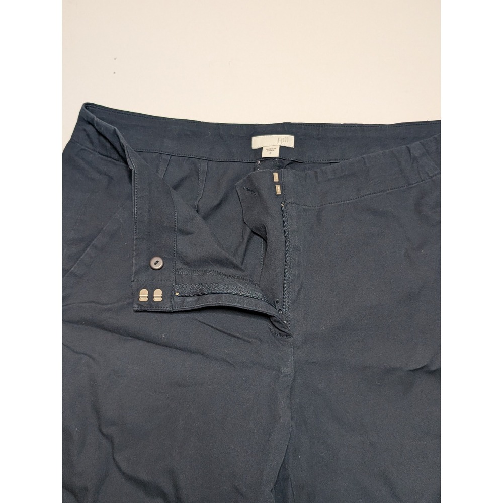 J. Jill Womens Black Straight Leg Chino Pants Size 8 Cotton Blend Trousers - Picture 3 of 4